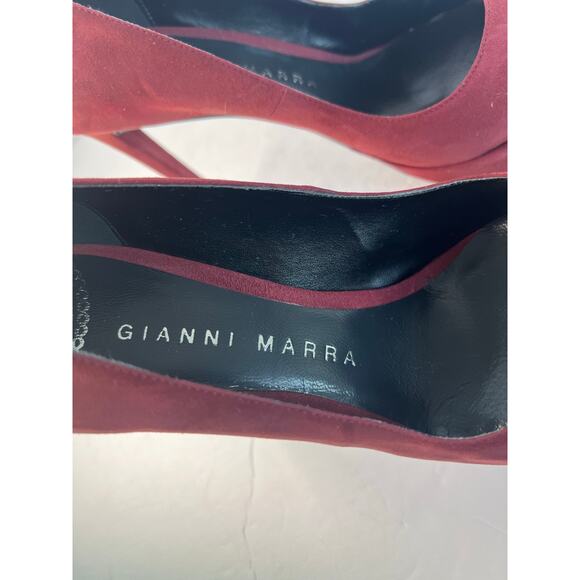 NWT Gianni Marra Burgundy Suede Pointy Toe Platform Stiletto Heel Pump Shoes 9 - Picture 10 of 11